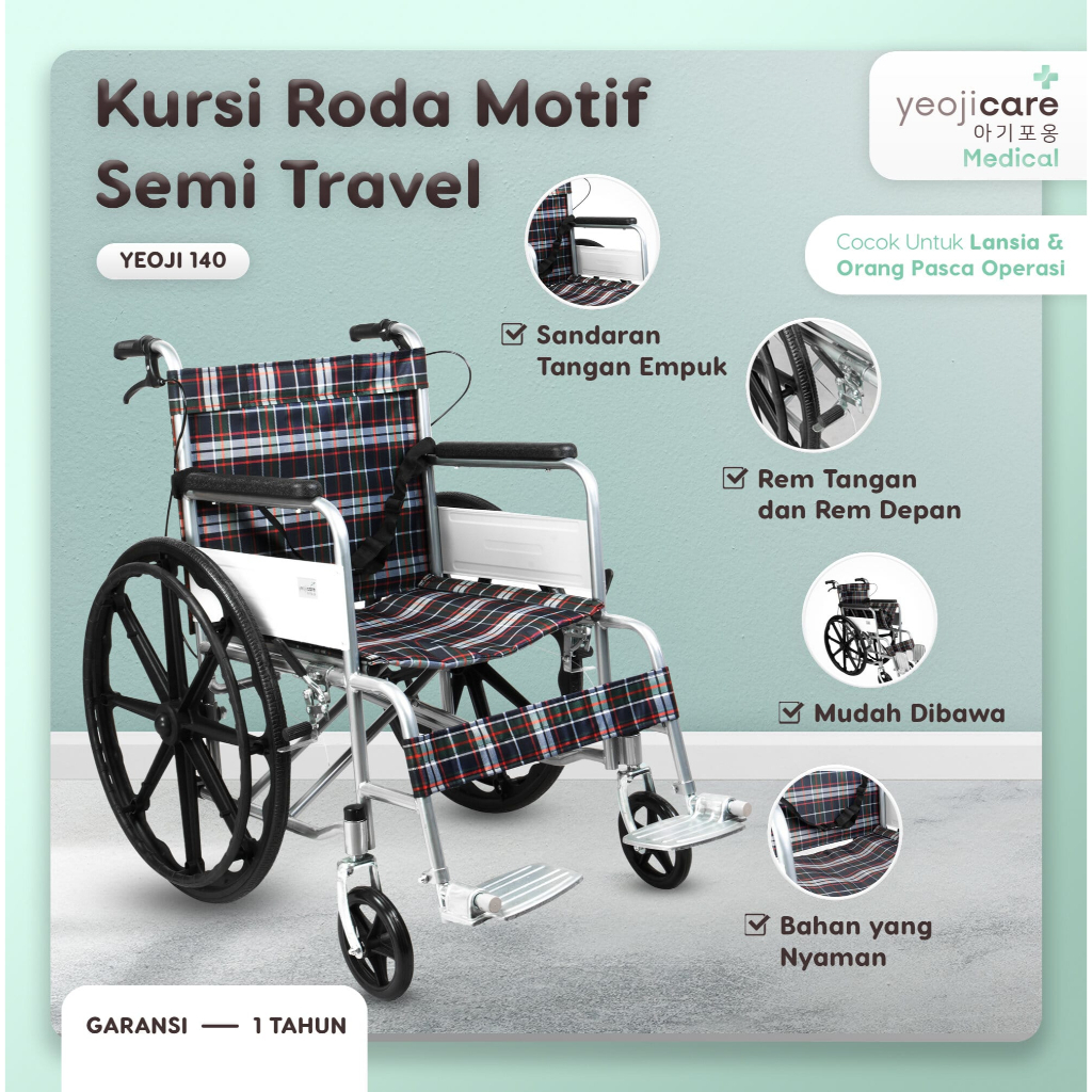 Jual Yeojicare Wheelchair Kursi Roda Lipat Motif Semi Travel Velg ...
