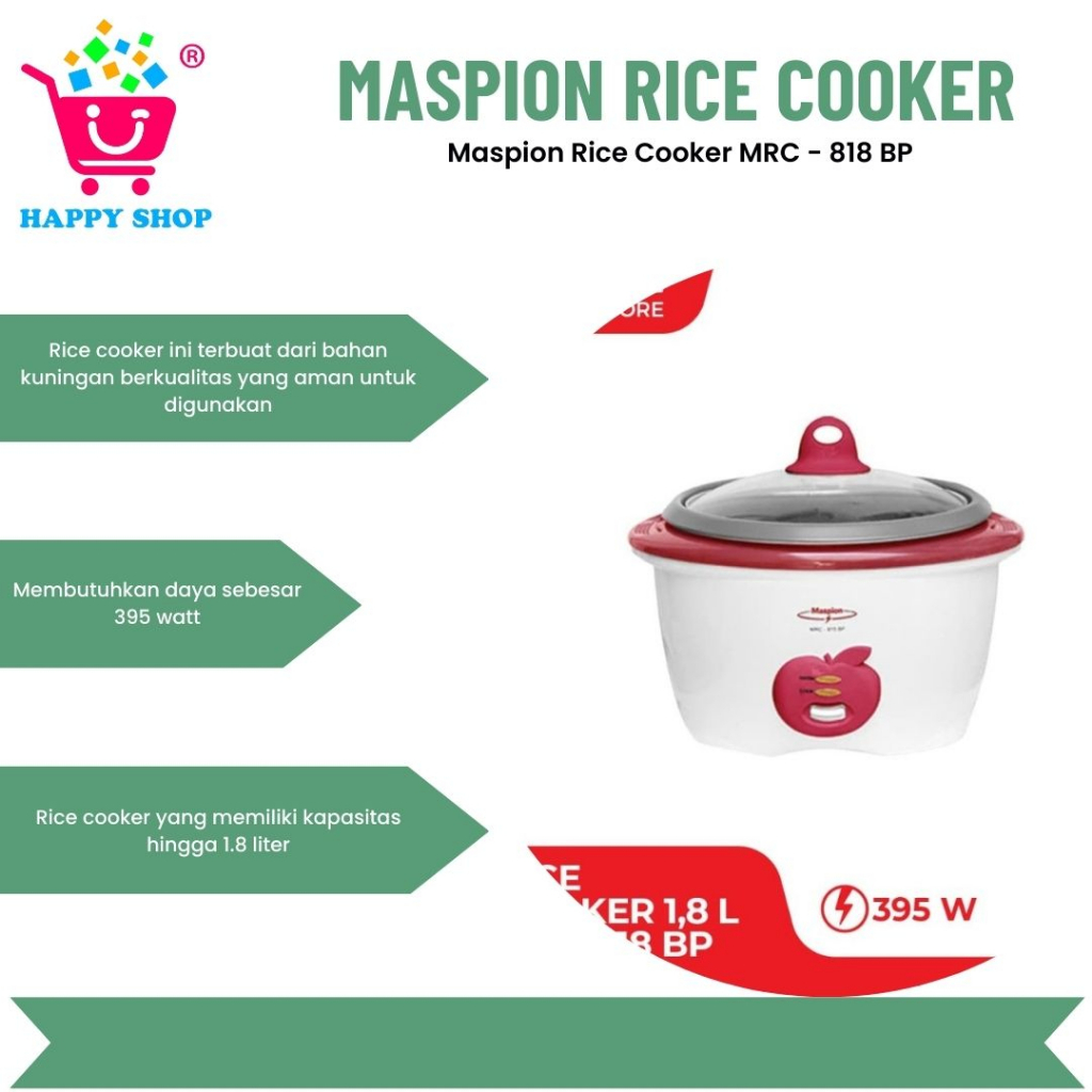Jual Maspion Rice Cooker MRC - 818 BP | Shopee Indonesia