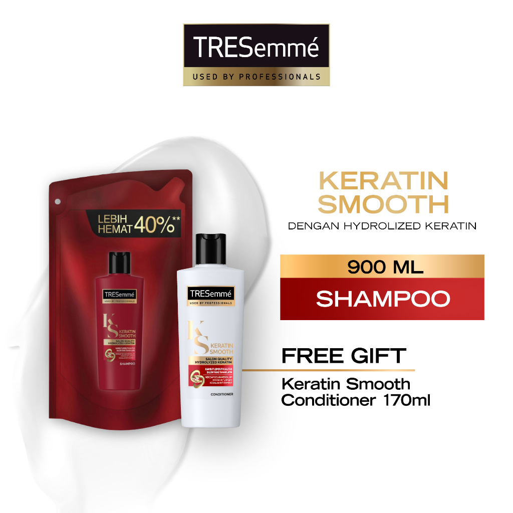 Jual Buy TRESemme Keratin Smooth Shampoo Pouch 900ml FREE Keratin