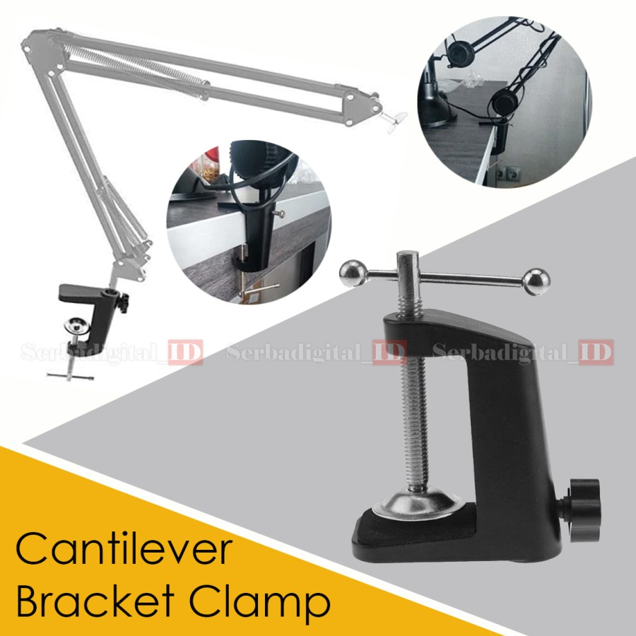 Jual Mounting Clamp Metal CClamp Table For Mic Stand, Arm Stand