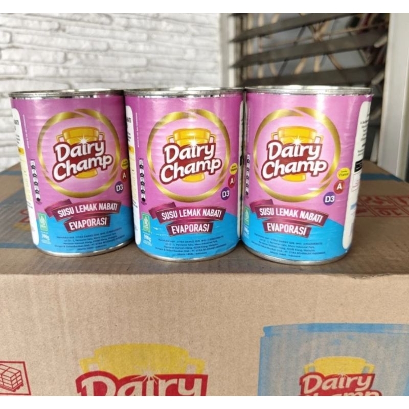 Jual susu evaporasi dairy champ 390 gram DUS | Shopee Indonesia