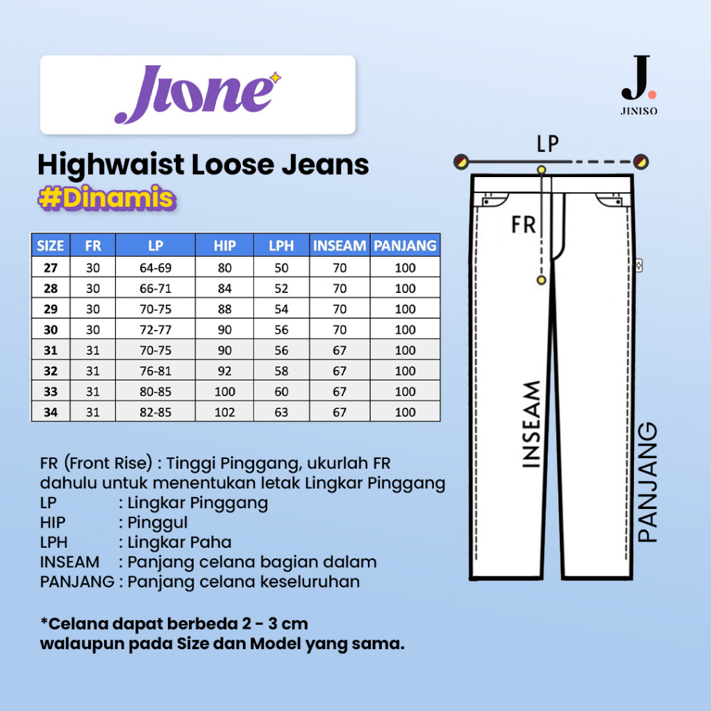 Product image JINISO Jione Celana Loose High Waist Jeans 011 3
