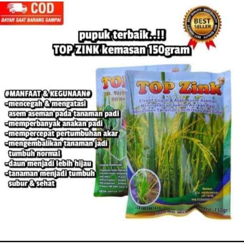 Jual pupuk Terbaik top zink kemasan 150gram untuk mengobati asam asaman ...