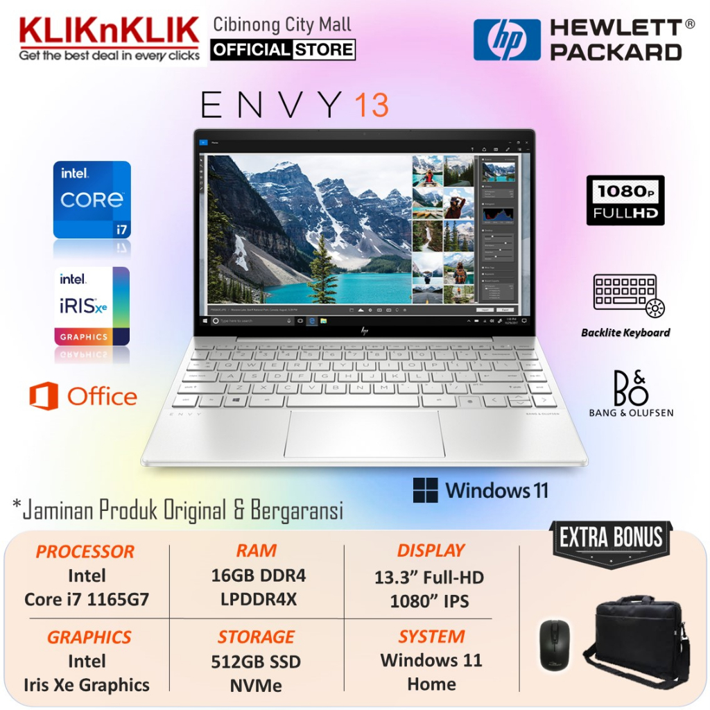 Jual Laptop HP Envy 13 Intel Core I7 1165G7 RAM 16GB 1TB SSD FHD Iris ...