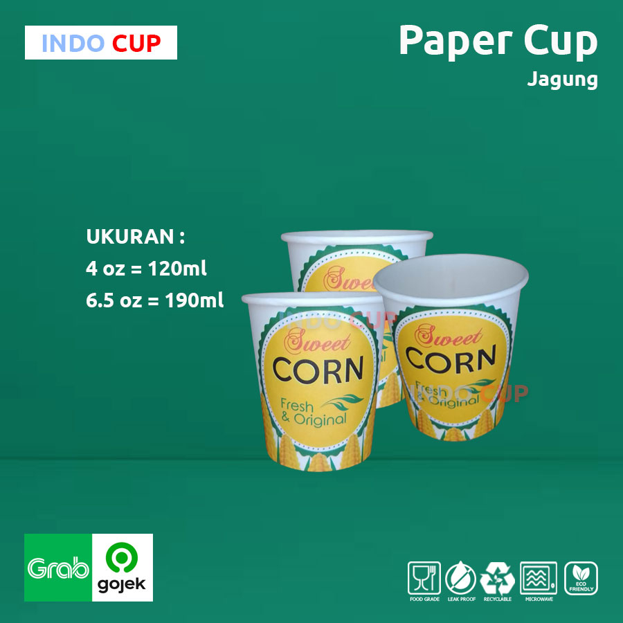 Jual Paper Cup jagung Gelas Kertas Jasuke 4 oz 6,5 oz Shopee