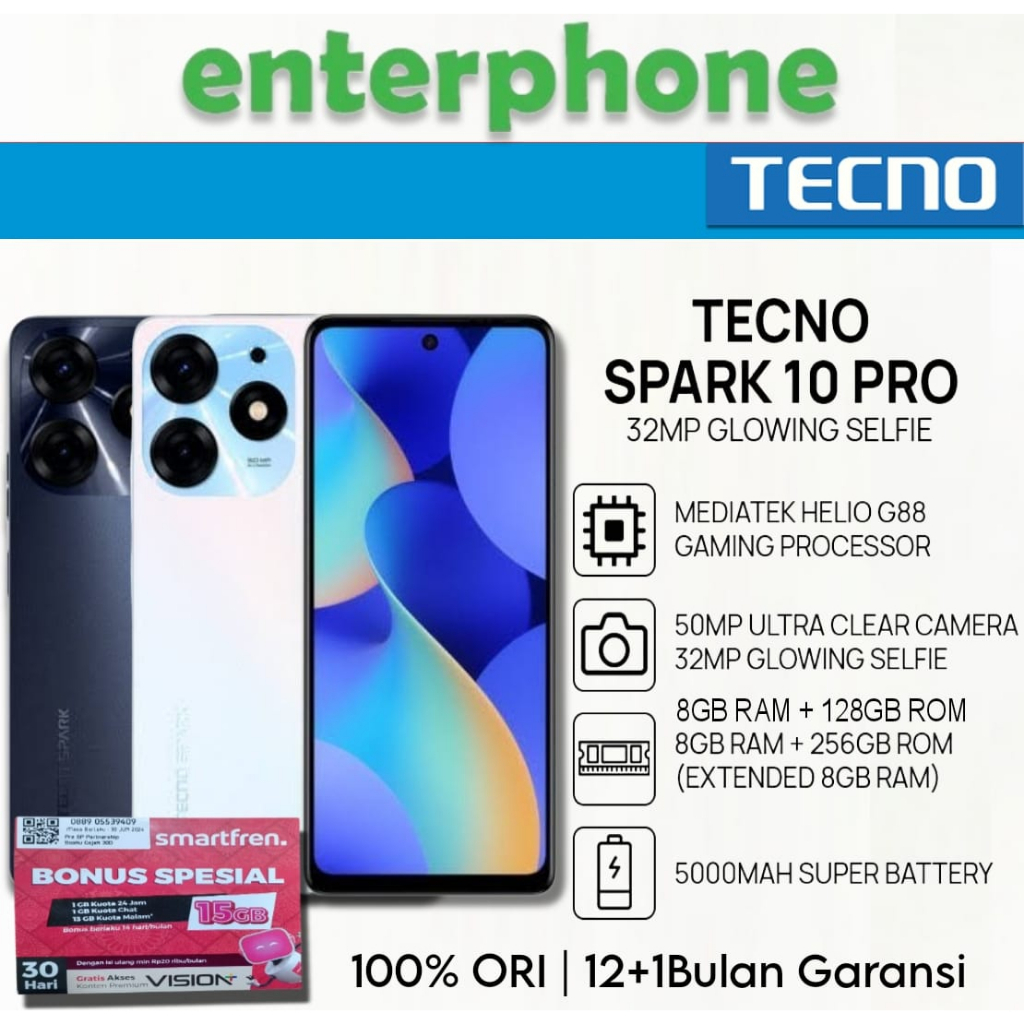 Jual Tecno Spark 10 Pro NFC 8/256 Ram 8GB Internal 256GB Garansi Resmi ...