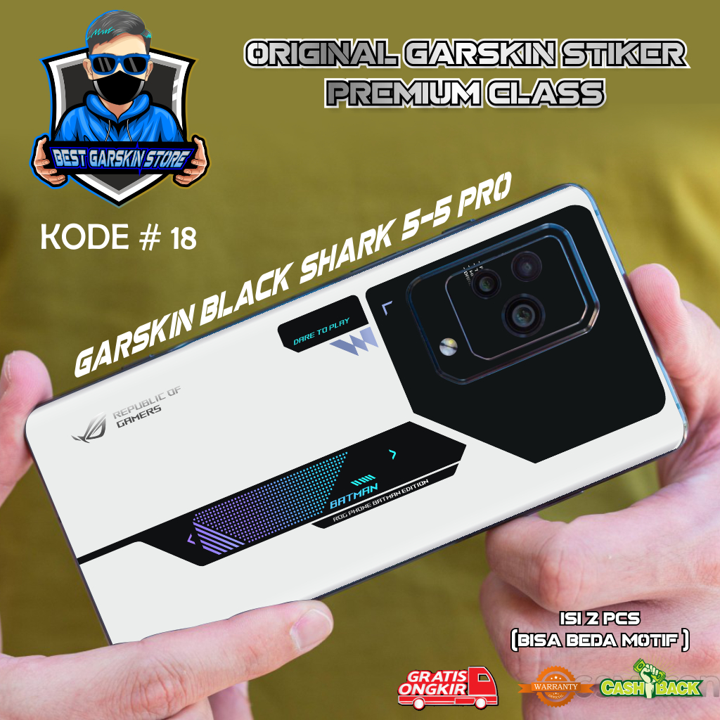 Jual Isi 2 Pcs Bisa Beda Motif Garskin Black shark 5-5 Pro Motif 16-20 ...