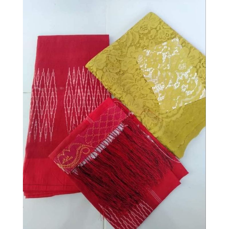 Jual Set Kain Renda + Songket Sibolang Rasta + Selendang 3in1 (WAJIB ...