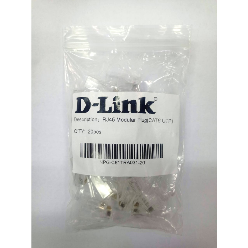 Jual D-LINK Connector RJ45 Cat6 konektor rj-45 dlink cat 6 isi 20 pcs ...
