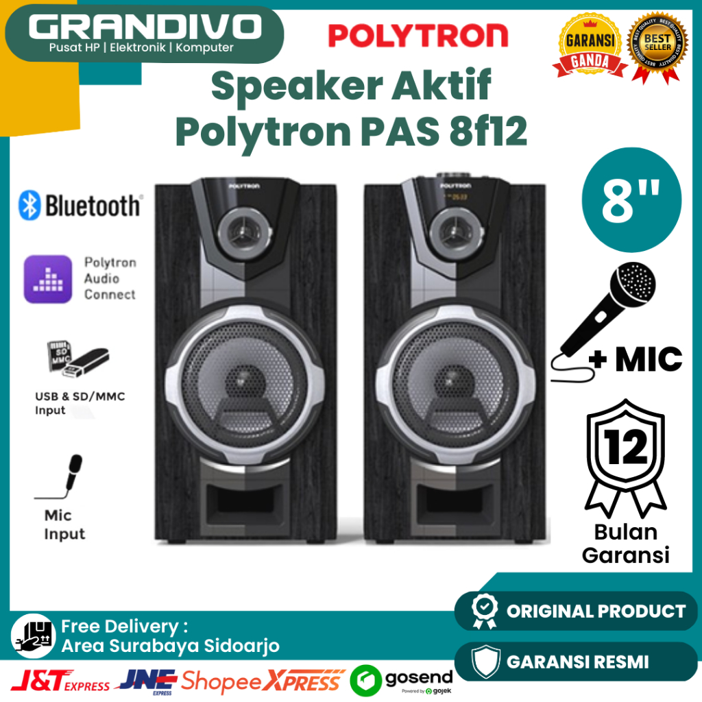 Jual Speaker Aktif Polytron Bluetooth 8inch Pas 8f12 Garansi Resmi