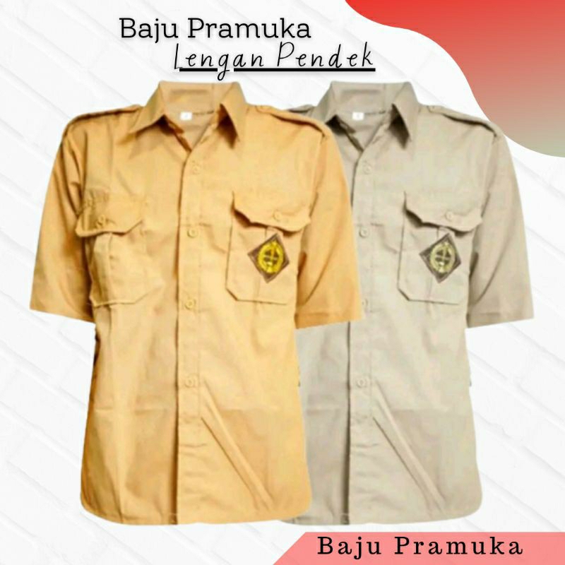 Jual Baju Seragam Sekolah Pramuka Penggalang Pendek Warna Coklat Terang Coksu Putra Dan Putri 