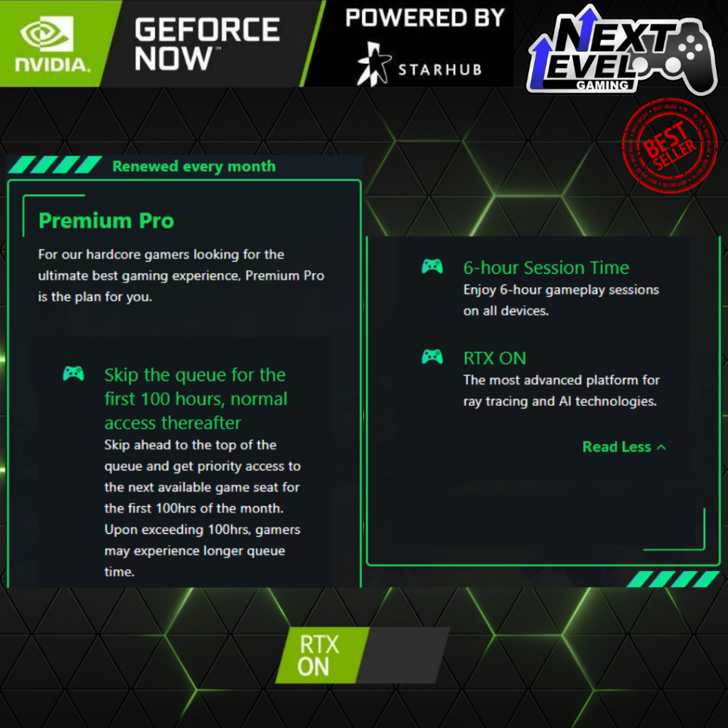 Jual GeForce NOW GFN StarHub Cloud Gaming Singapore Bulanan