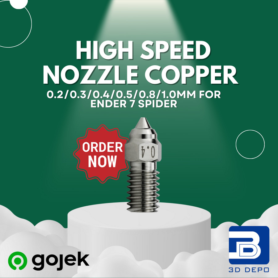 Jual High Speed Nozzle Copper 0.2/0.3/0.4/0.5/0.8/1.0mm For Ender 7 ...