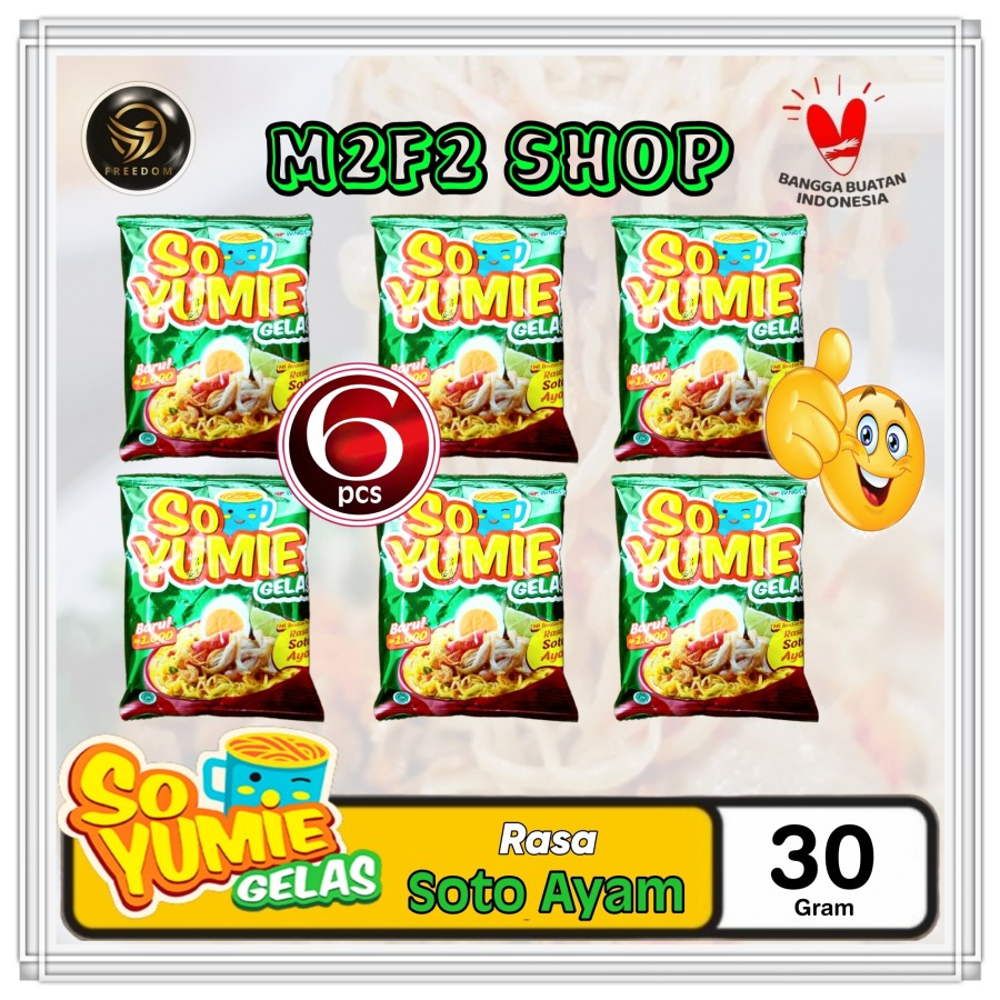 Jual Mie Gelas So Yumie Instant Kuah Soto Ayam Sachet 30 Gr Kemasan