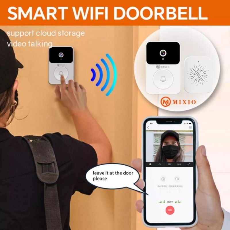 Jual AUTOMATIC TECHNOLOGY DOOR BELL SMART HOME WIFI VIDEO CALL HD