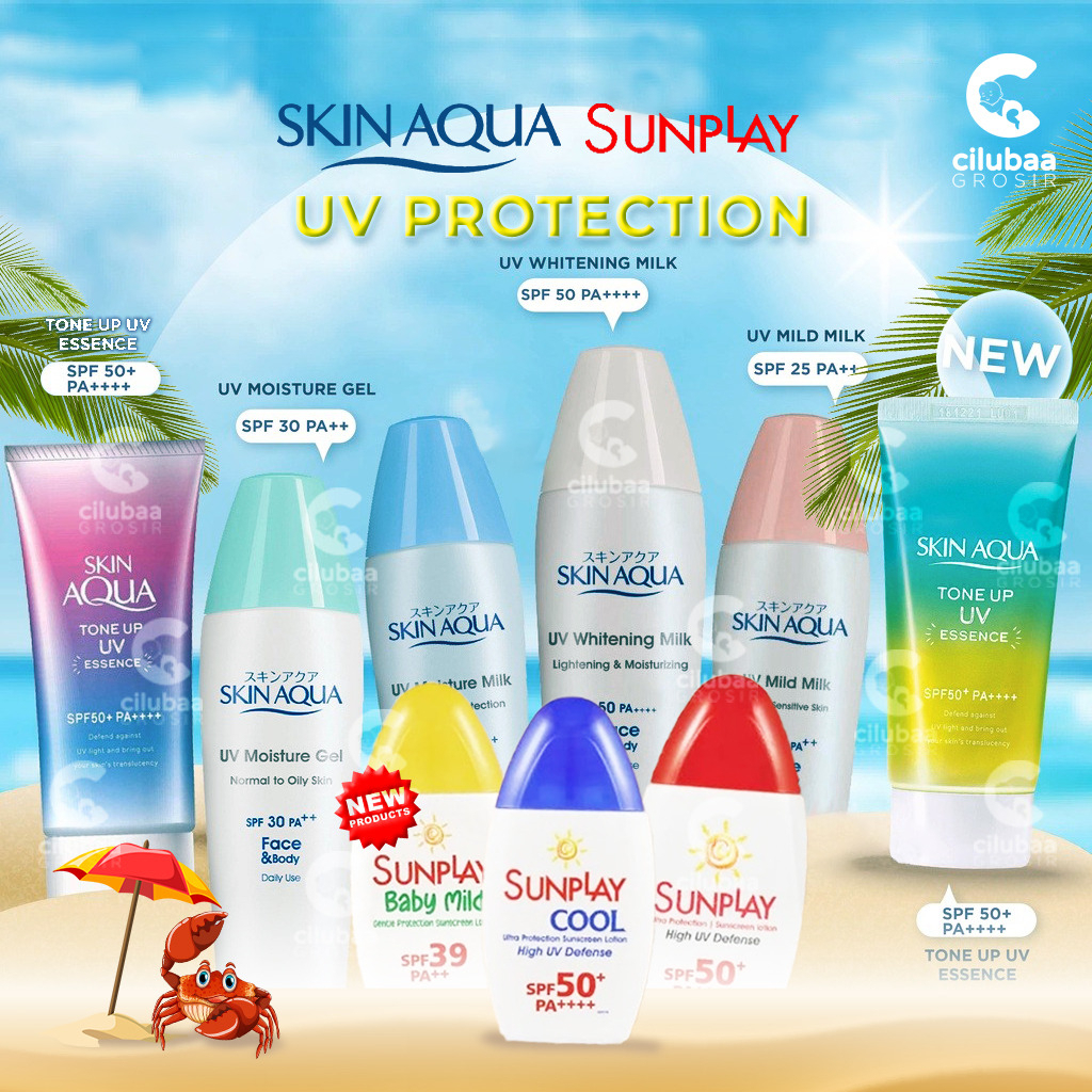 Jual SKIN AQUA Sunscreen Series 40gr Moisture Milk | Moisture Gel ...