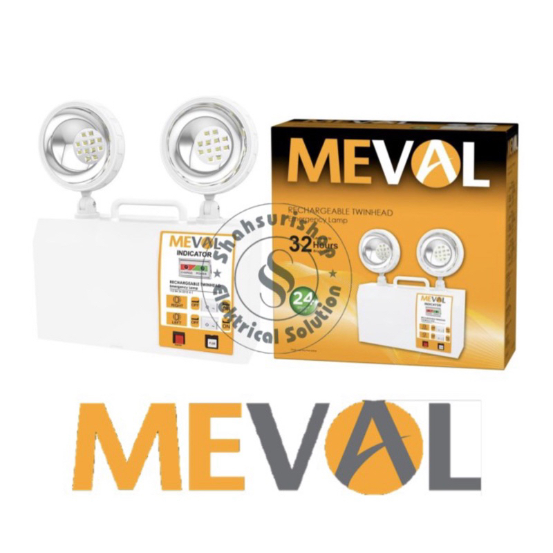 Jual LAMPU EMERGENCY LAMP Meval Twin Head MP2-02A | Shopee Indonesia