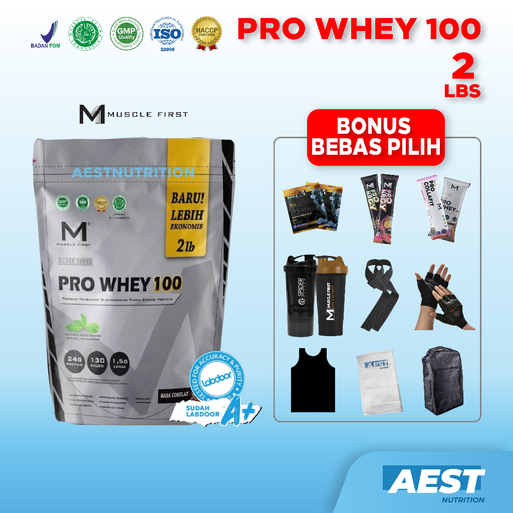 Jual Muscle First Pro Whey 100 2 Lbs 900 Gram Susu Whey Protein ...