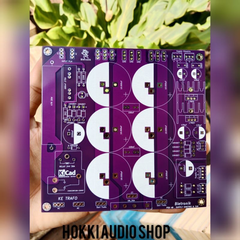 Jual PCB PSU 6 Elco Class AB Softstart/Simetris/Fan Double Layer PCB