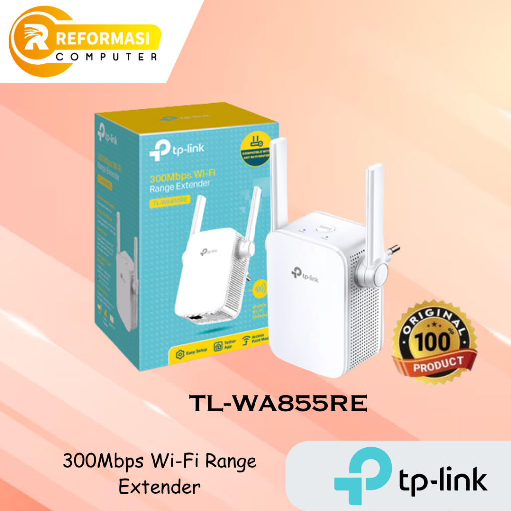 Jual TP-Link 300Mbps Wi-Fi Range Extender TPLink - TL-WA855RE | Shopee ...