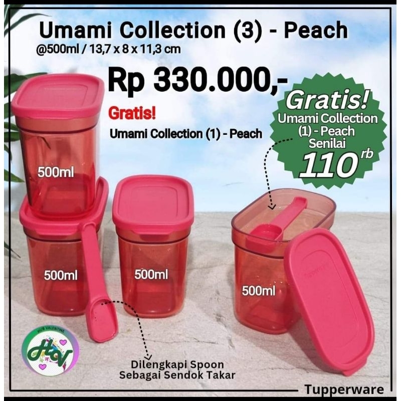 Jual SALE 60% Tupperware Umami Collection Crystal 500ml Toples warna ...