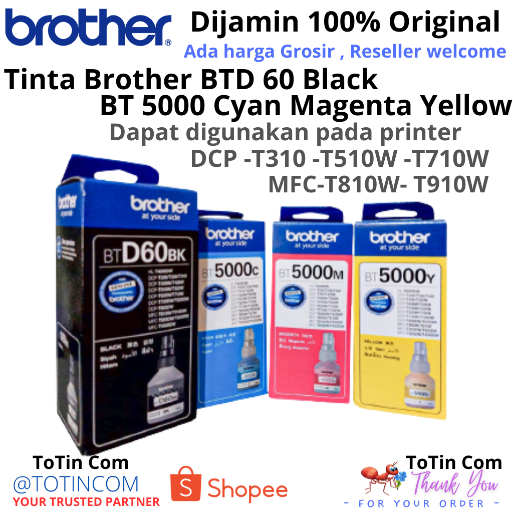 Jual Tinta BROTHER BTD 60 Black Tinta Botol BT-D untuk Printer DCP