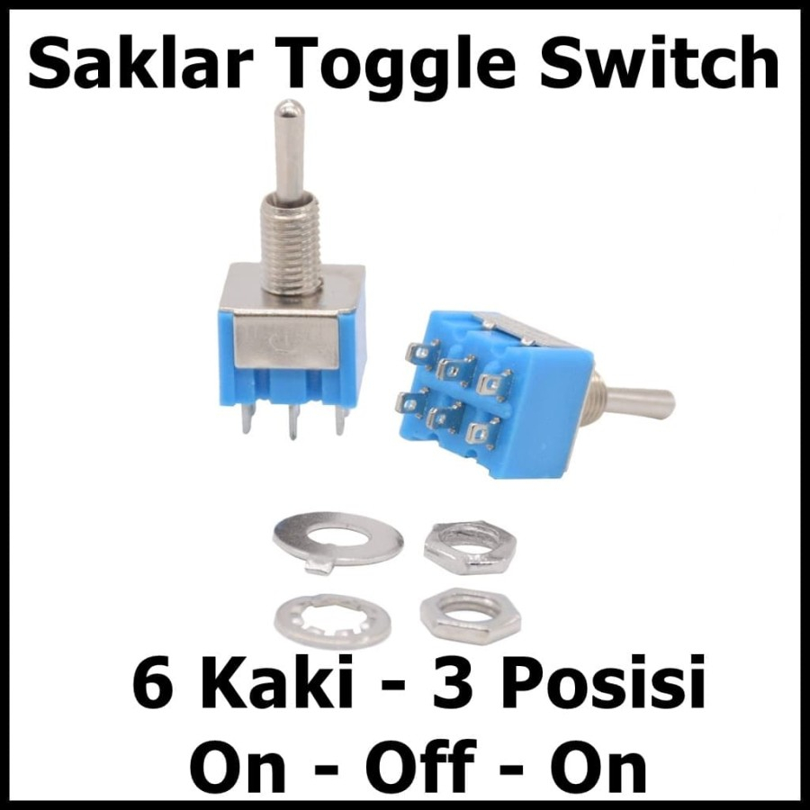 Jual MTS-203 Toggle Switch 6 Kaki 3 Arah DPDT ON-OFF-ON Saklar Tuas 3 ...