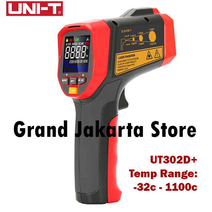 Jual UNI-T UT302D+ Infrared Thermometer UT-302D Gun Termometer UNIT ...