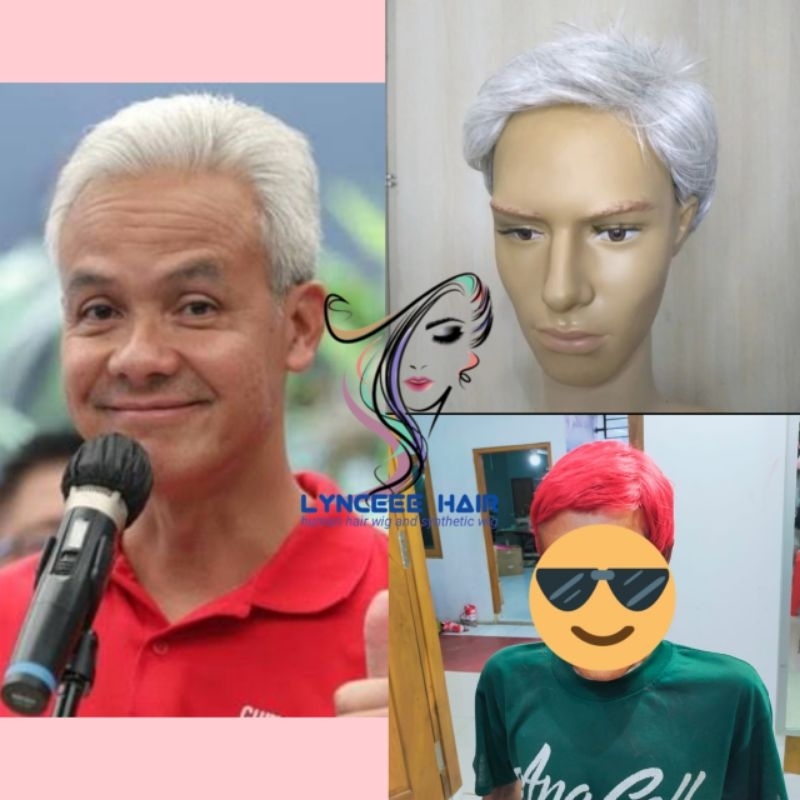 Jual Wig Pak Ganjar Pranowo Calon Presiden Rambut Palsu Pria Warna