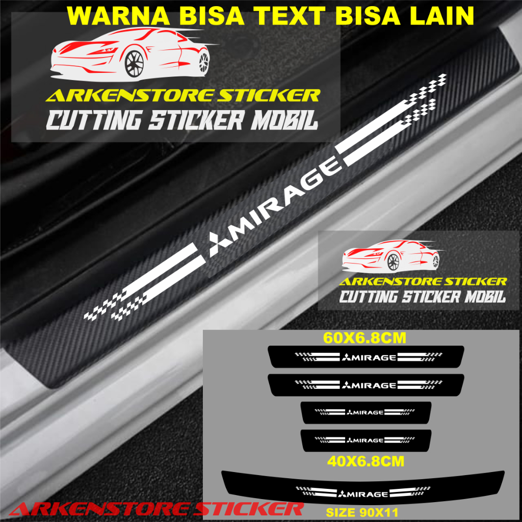 Jual Pintu Sticker Sill Plate Carbon D Mobil Mirage Sticker Karbon D Pelindung Pijakan Bumper