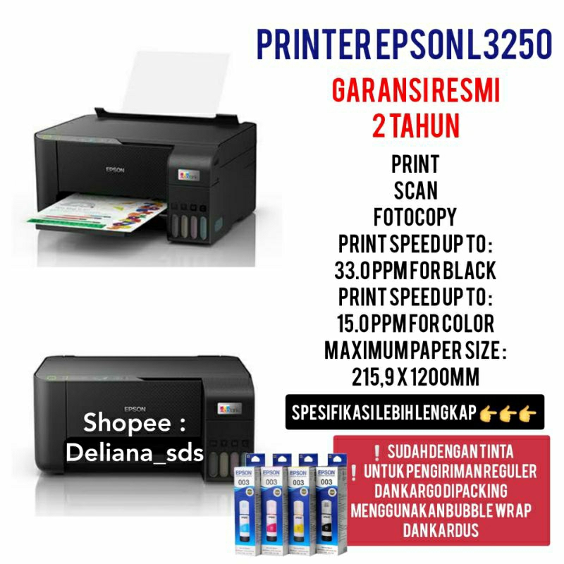 Jual Printer Epson L3250 Garansi Resmi 2 Tahun Printer Epson Print Scan