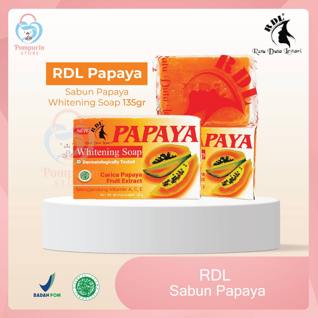 Jual RDL Papaya Sabun Papaya Whitening Soap 135gr (Sabun Pepaya) Halal