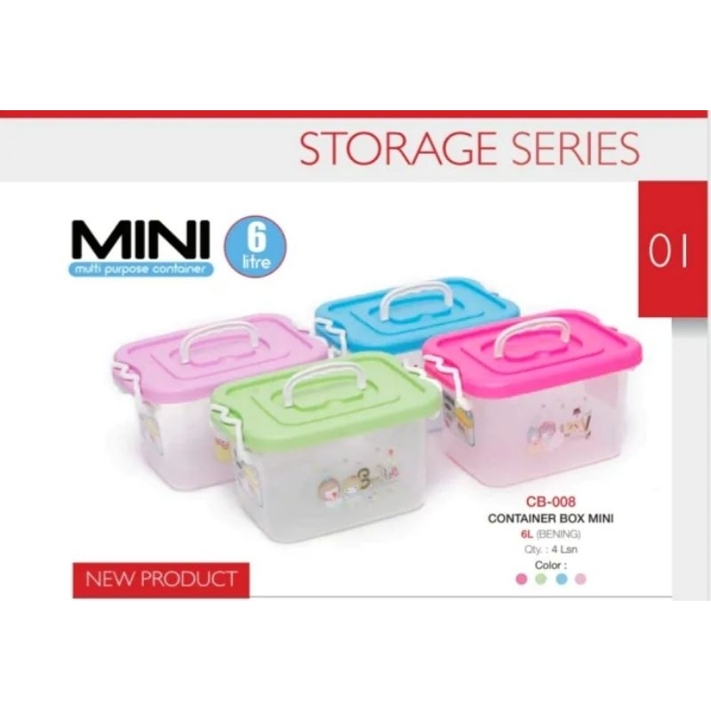 Jual BOX CONTAINER 6 LITER | Box Plastik Serbaguna 6L + Pegangan ...