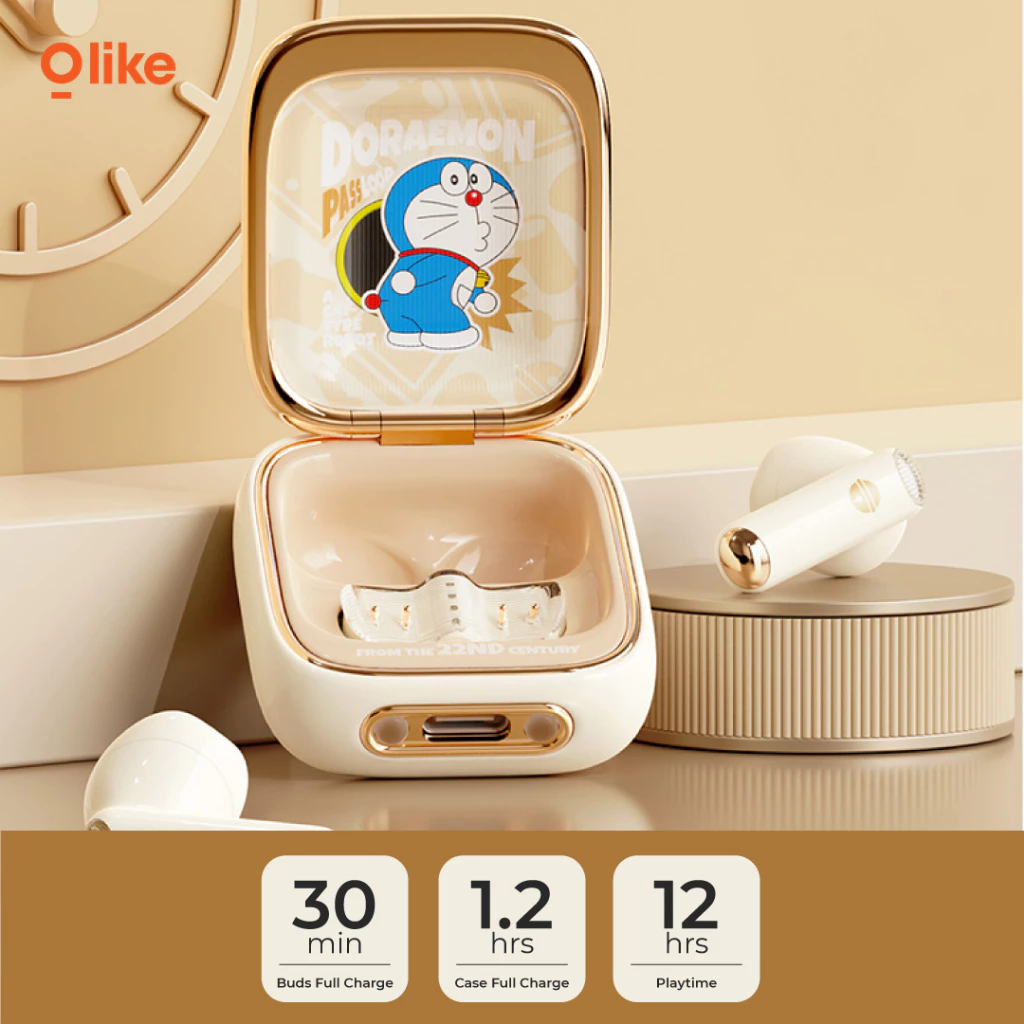 OLIKE DORAEMON TRUE WIRELESS BLUETOOTH EARPHONE EARBUDS TWS RING RETRO