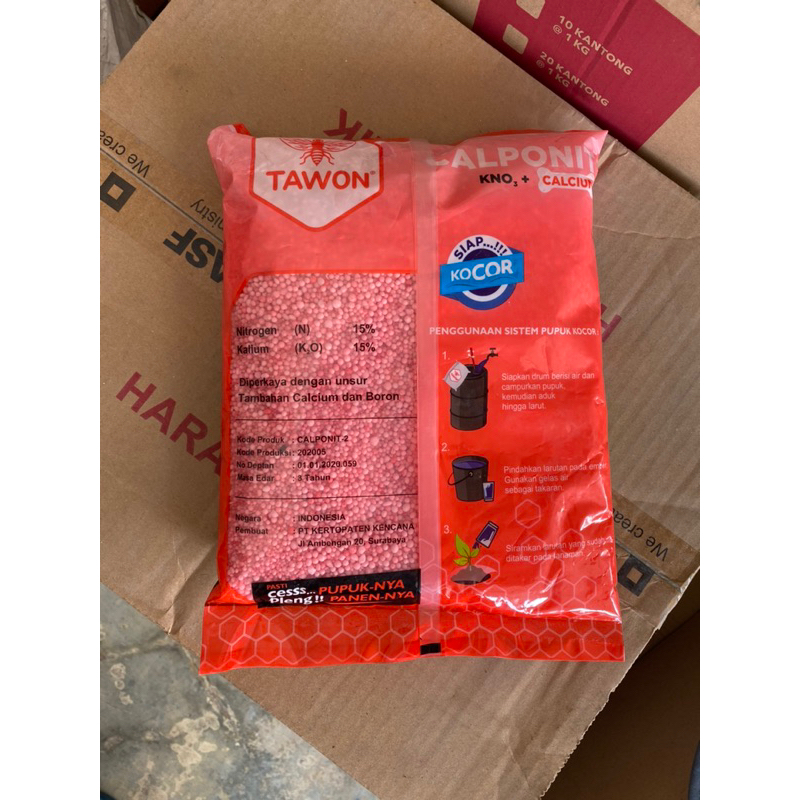 Jual Pupuk Calponit Cap Tawon KNO3 Merah + Calsium kemasan asli 2kg ...
