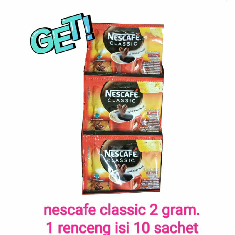 Jual Nescafe Classic Renceng Isi 10 Sachet Shopee Indonesia 9746