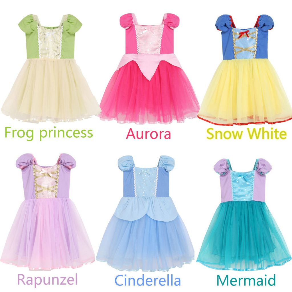 Jual GAUN DRESS KOSTUM PRINCESS CINDERELLA SNOW WHITE AURORA ARIEL ...