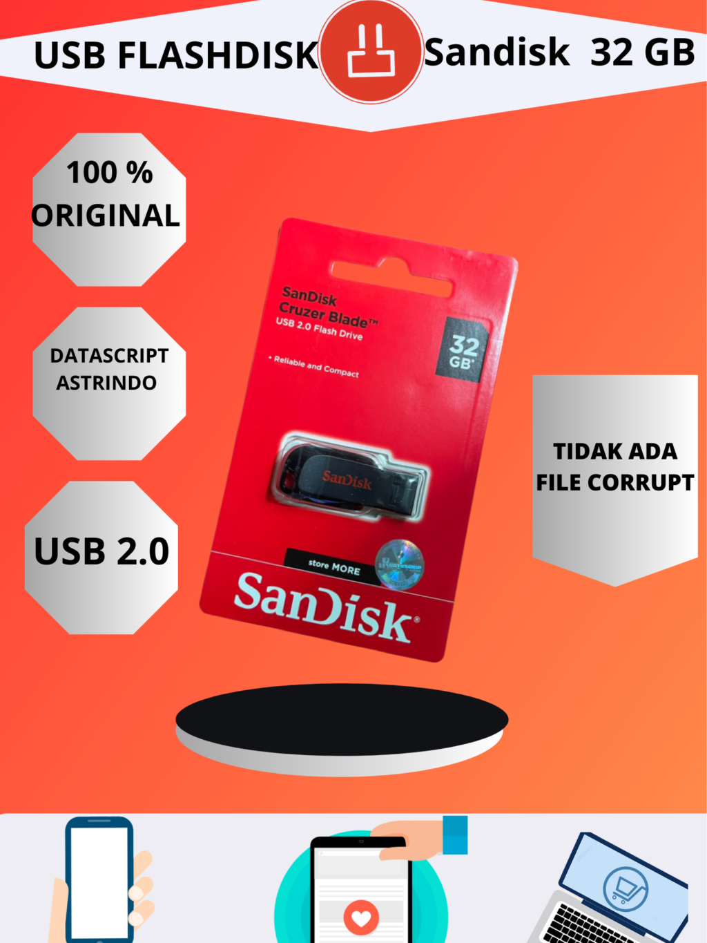 Jual Flashdisk Sandisk 32GB Original Garansi Resmi | Shopee Indonesia