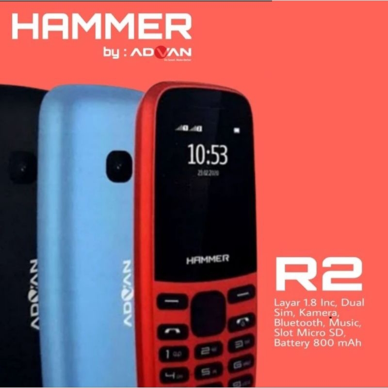 Jual Hammer R2 feature phone terlaris, bergaransi Advan Resmi Indonesia ...