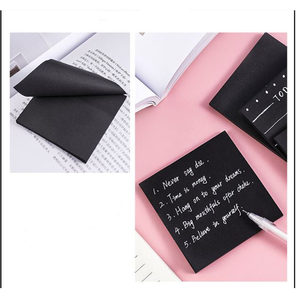 Jual Sticky notes solid black mini memo hitam polos kawai estetik diy ...