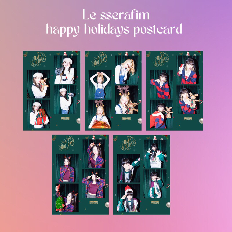 Jual [kstuffind] LE SSERAFIM HAPPY HOLIDAYS POSTCARD MURAH DOUBLE