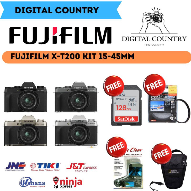 Jual KAMERA FUJIFILM XT200 KIT XC 1545MM / FUJIFILM XT200 KIT 1545MM