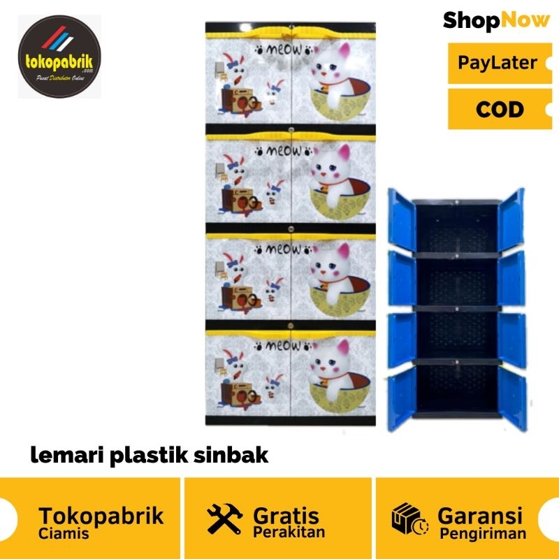 Jual Lemari Pakaian Plastik Sinbak Harmony Susun Kaca Lemari Plastik