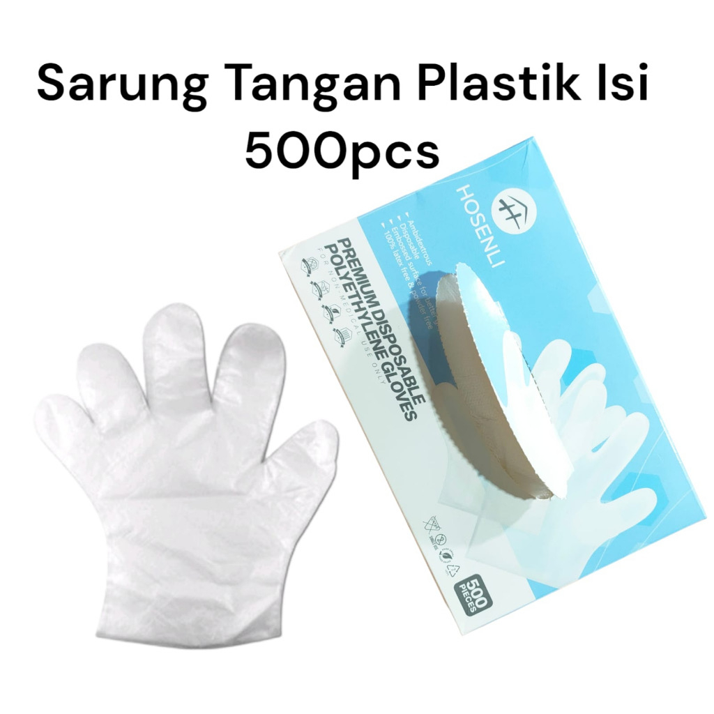 Jual Sarung Tangan Plastik 1pack Isi 500pcs Dan Isi 100pcs Sekali Pakai DISPOSABLE PLASTIC