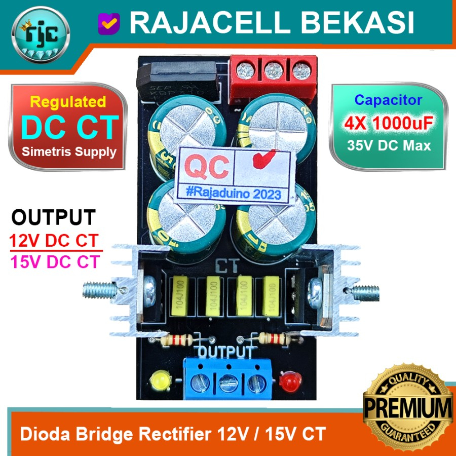 Jual DC Rectifier 12V 15V CT Penyearah Tegangan Power Supply Simetris ...