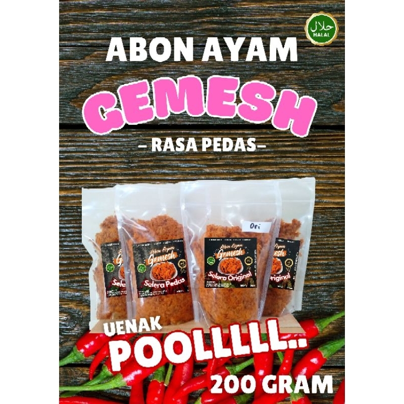 Jual Abon Ayam Gemesh Rasa Pedas Gram Oleh Oleh Asli Jogja Cocok Bekal Haji Umroh Camping