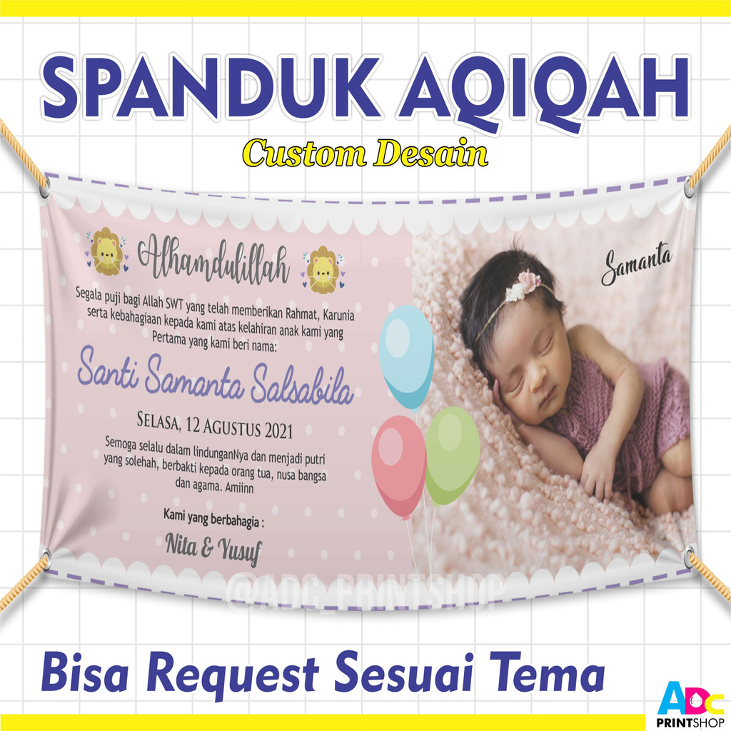 Jual SPANDUK AQIQAH / BANNER TASYAKURAN AQIQAH | Shopee Indonesia