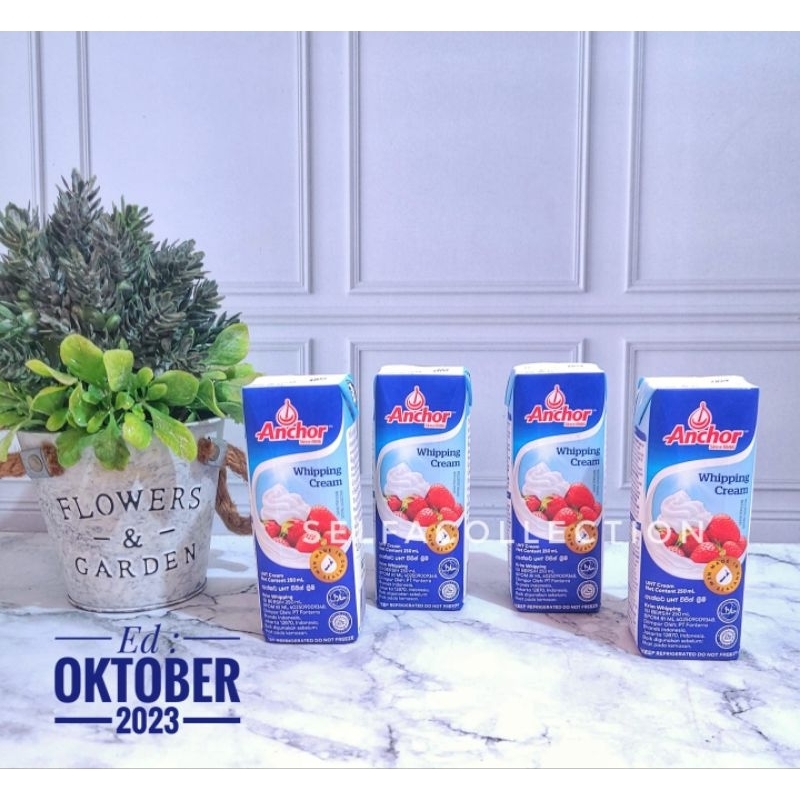 Jual Anchor Whipping Cream 250ml 1L UHT Dairy Whipped Cream Cair Halal