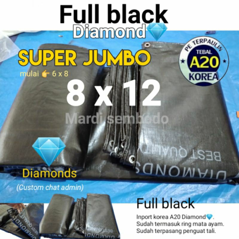 Jual Terpal SUPER JUMBO A20 warna Hitam black Diamonds Diamond 8x12 ...