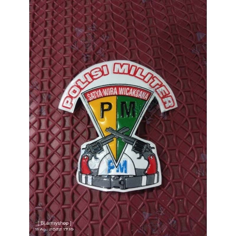 Jual Stiker Embos Timbul Pm Polisi Militer Plat Nomor Motor Mobil